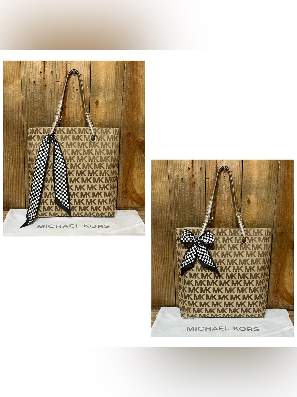 Michael Kors. 4 Piece: Jet Set Signature Tote & Free Wallet, Scarf & Dust Bag. - Picture 5 of 16